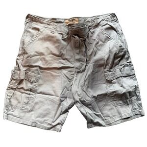 Wrangler Authentics Men's 40 Gray Stretch Cargo Shorts Relaxed Fit Utility